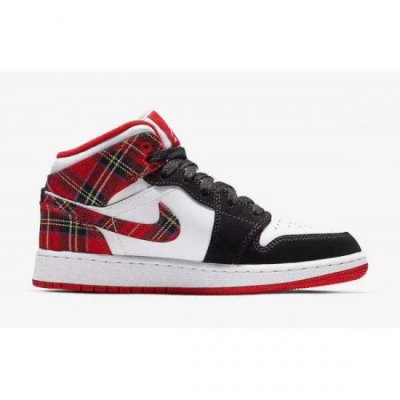 Nike Bayan Air Jordan 1 Mid Gs Beyaz / Kırmızı / Siyah Basketbol Ayakkabısı Türkiye - FWCJZL9Q